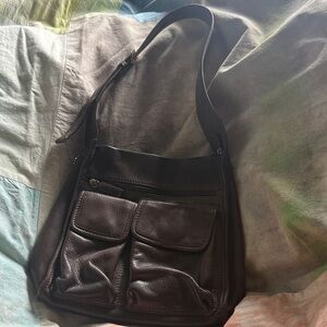 Fossil Dark Brown Leather Shoulder Bag